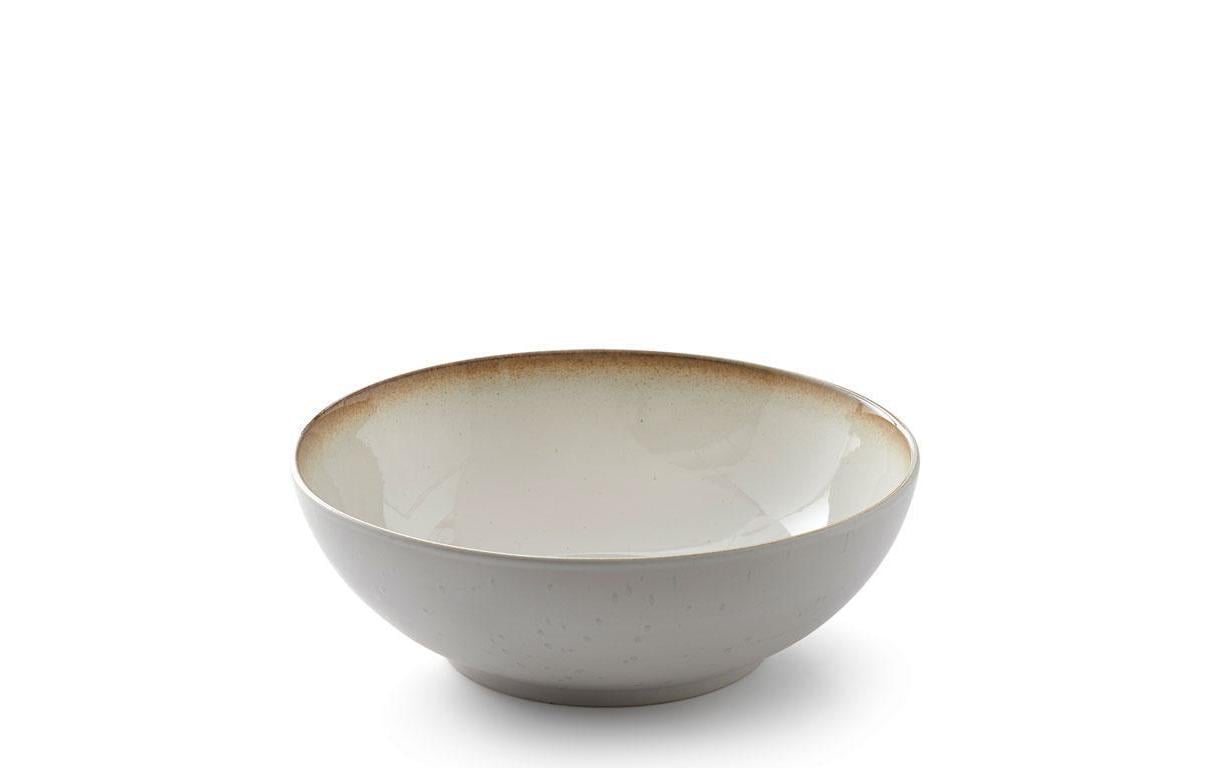 Schale, Porzellan, Weiß, melierte Kante, Glasur