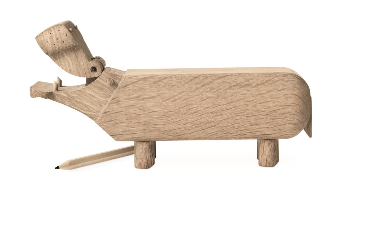 Flusspferd, 9cm, Eiche