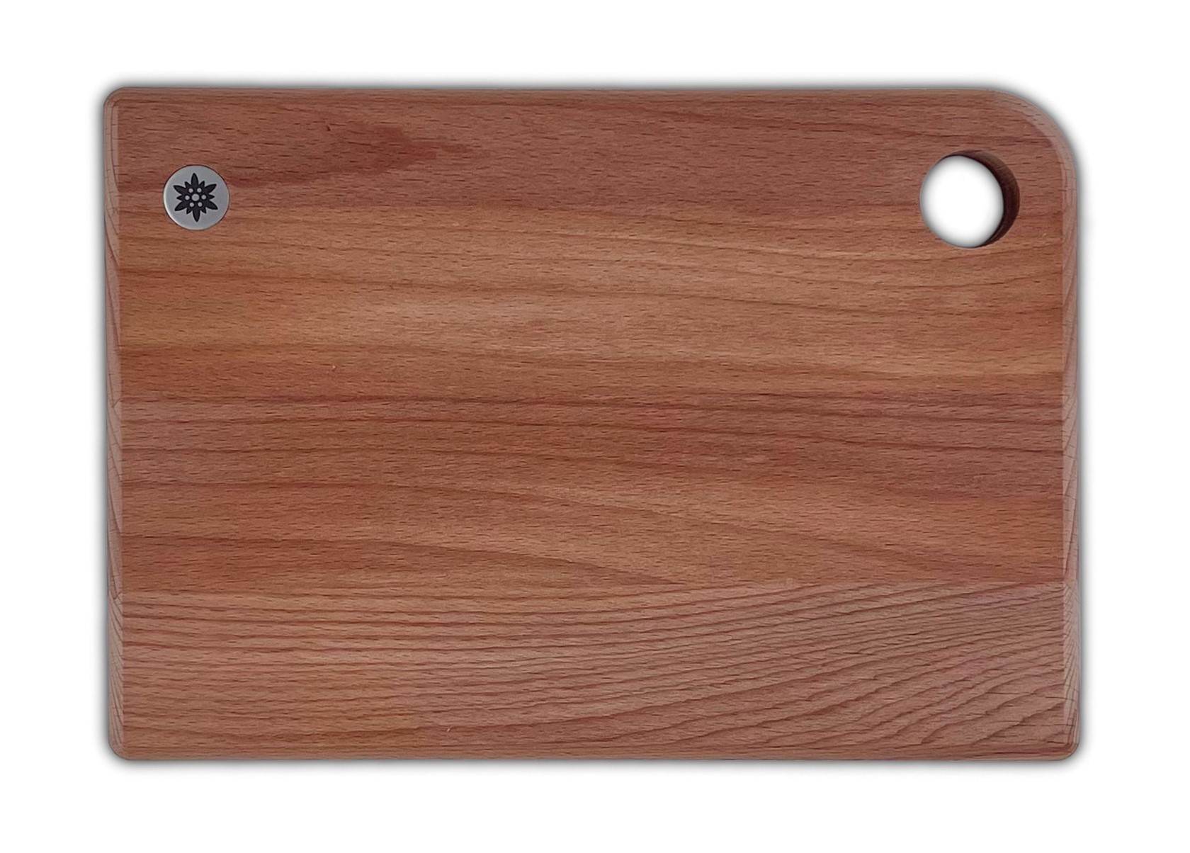Brett klein-aus Buche gedämpft mit einem Edeleweiss 30x21x1.5 cm FSC Brett klein-aus Buche gedämpft mit einem Edeleweiss 30x21x1.5 cm FSC