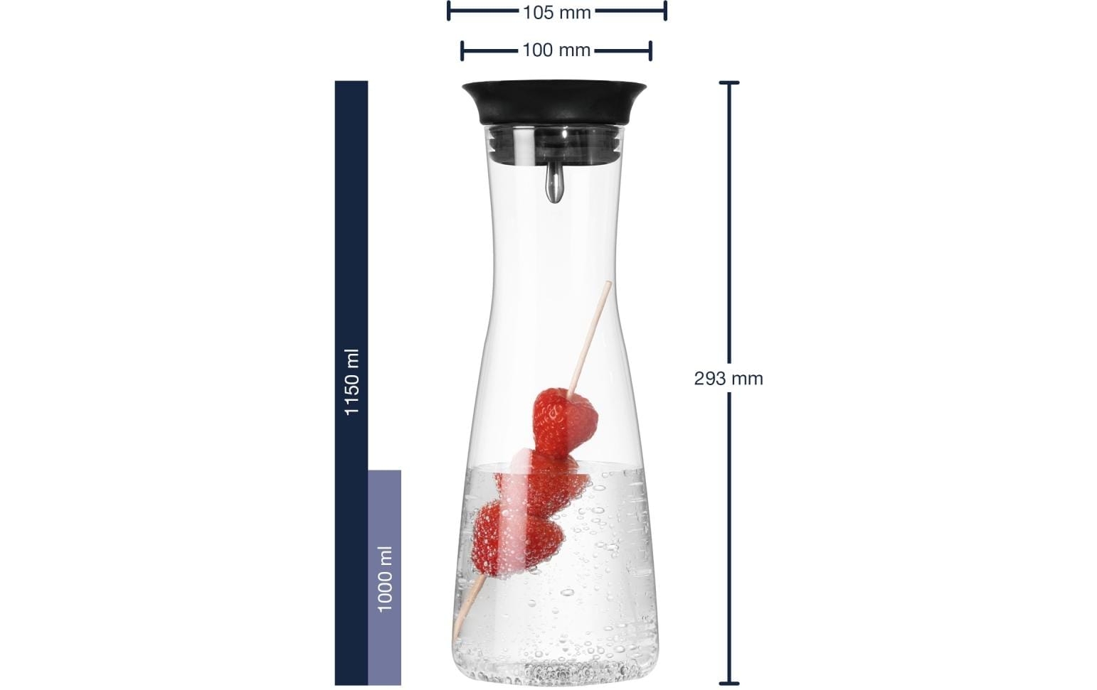 Leonardo Karaffe Ciao 1l Obst, Pflanze, Produzieren, Beere, Himbeere