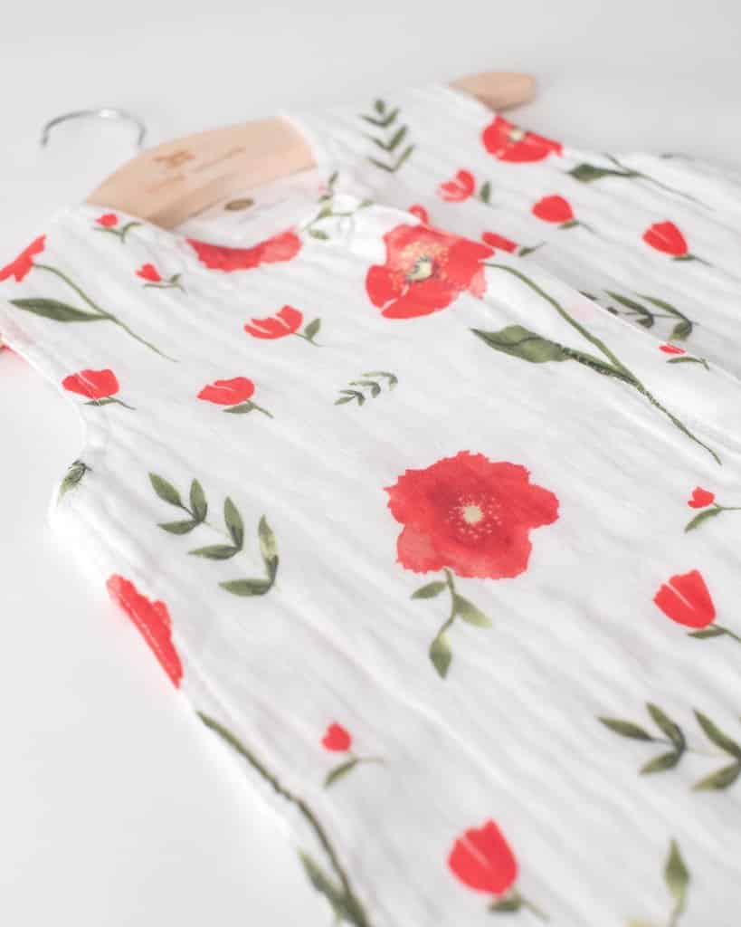 Cotton Muslin Sleeping Bag Gr. M -Summer Poppy