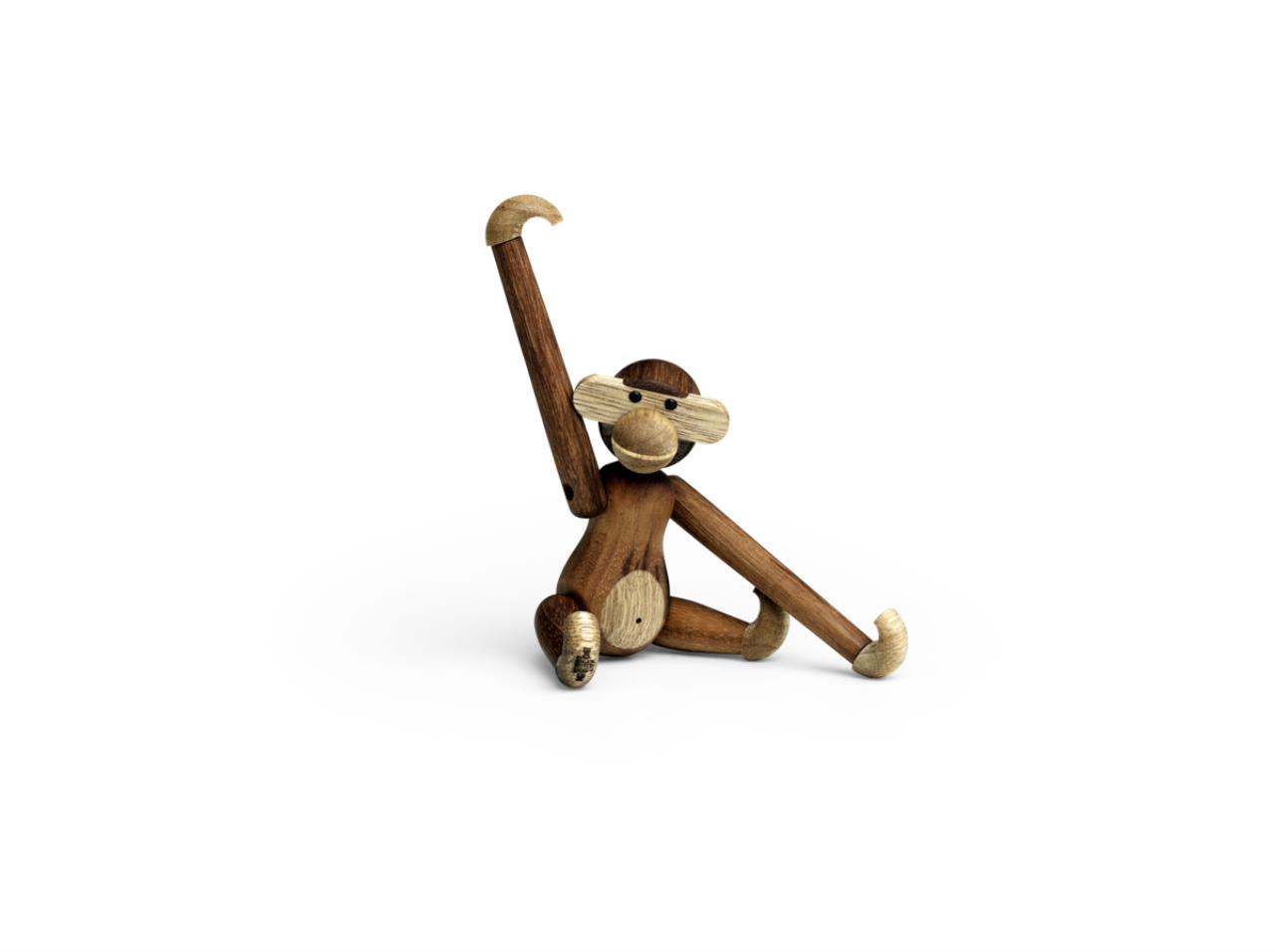Affe mini, 9.5cm, Teak/Limba