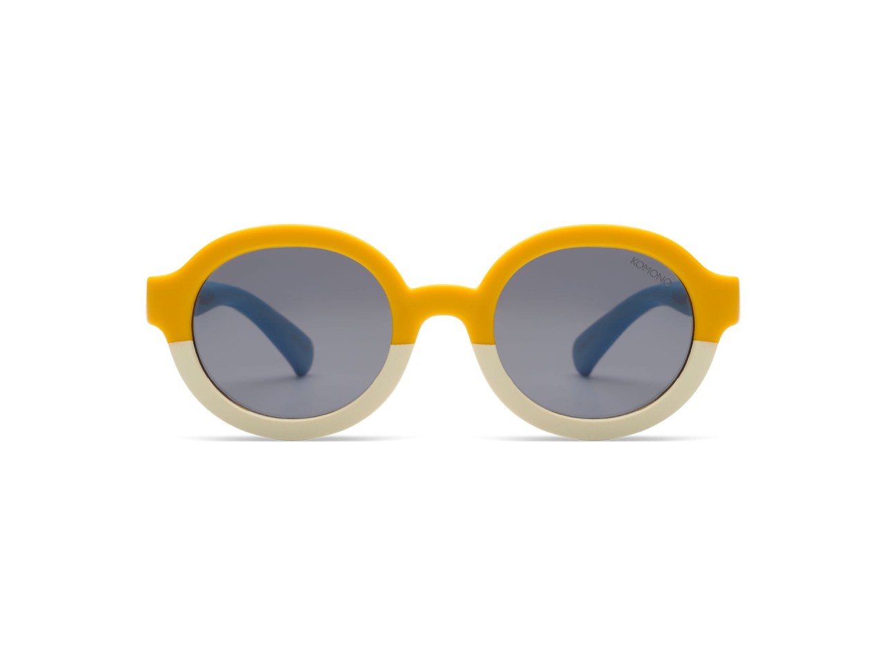 Sonnenbrille, runde Gläser, gelb, Kunststoffrahmen, niegendurchscheinend