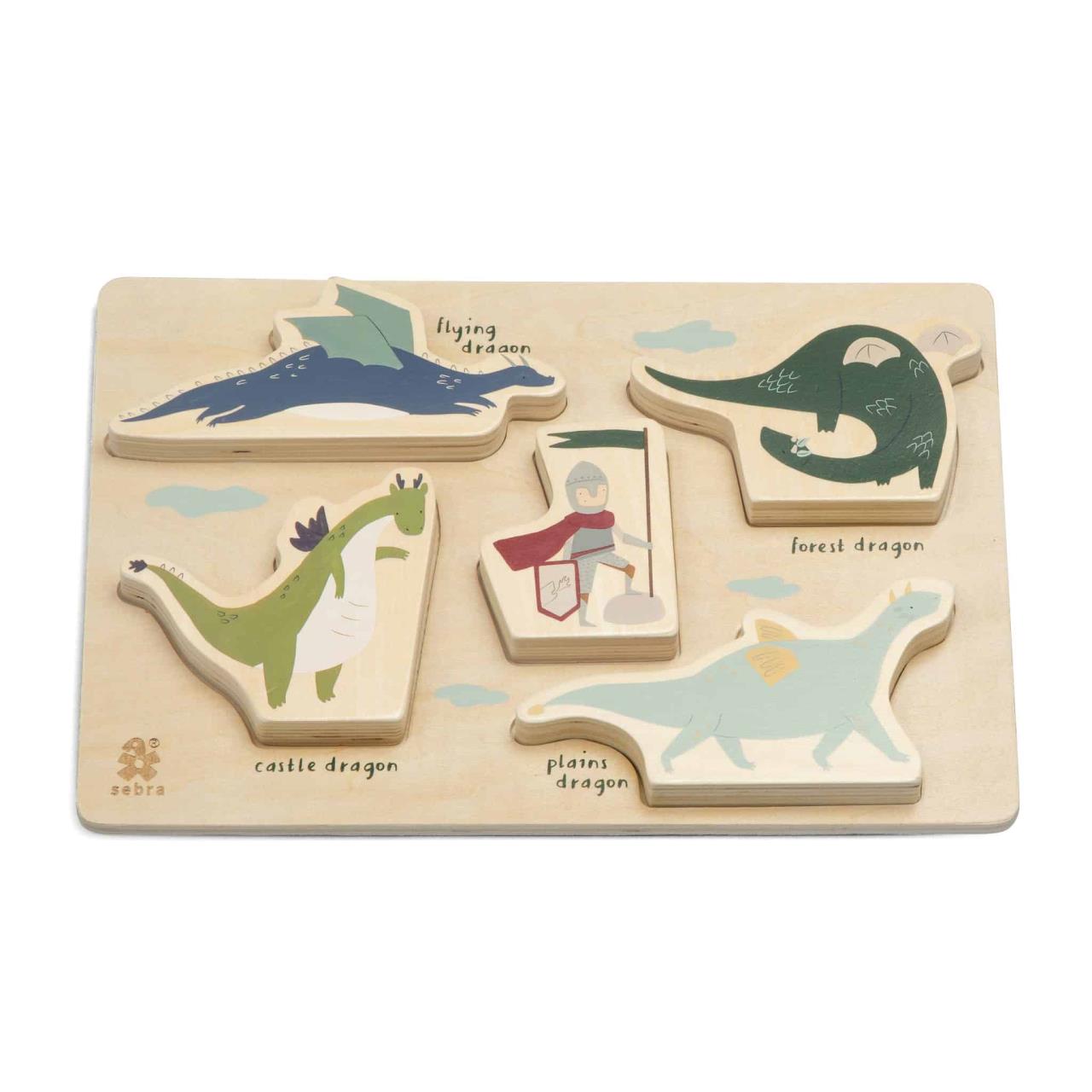 Kräftiges Puzzle aus Holz, Dragon Tales