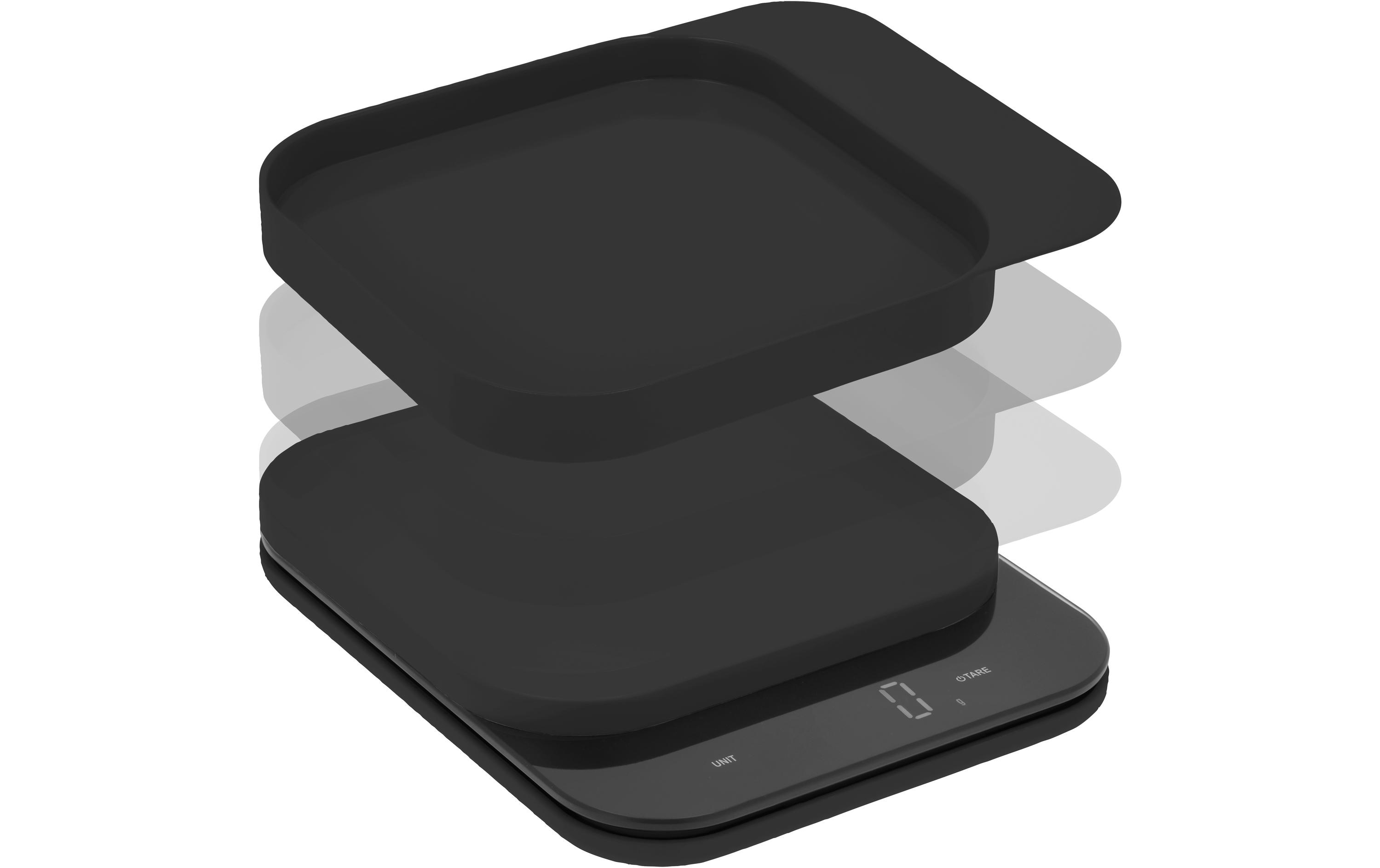 Küchenwaage, Digitale Waage, Waage, schlankes Design, schwarz