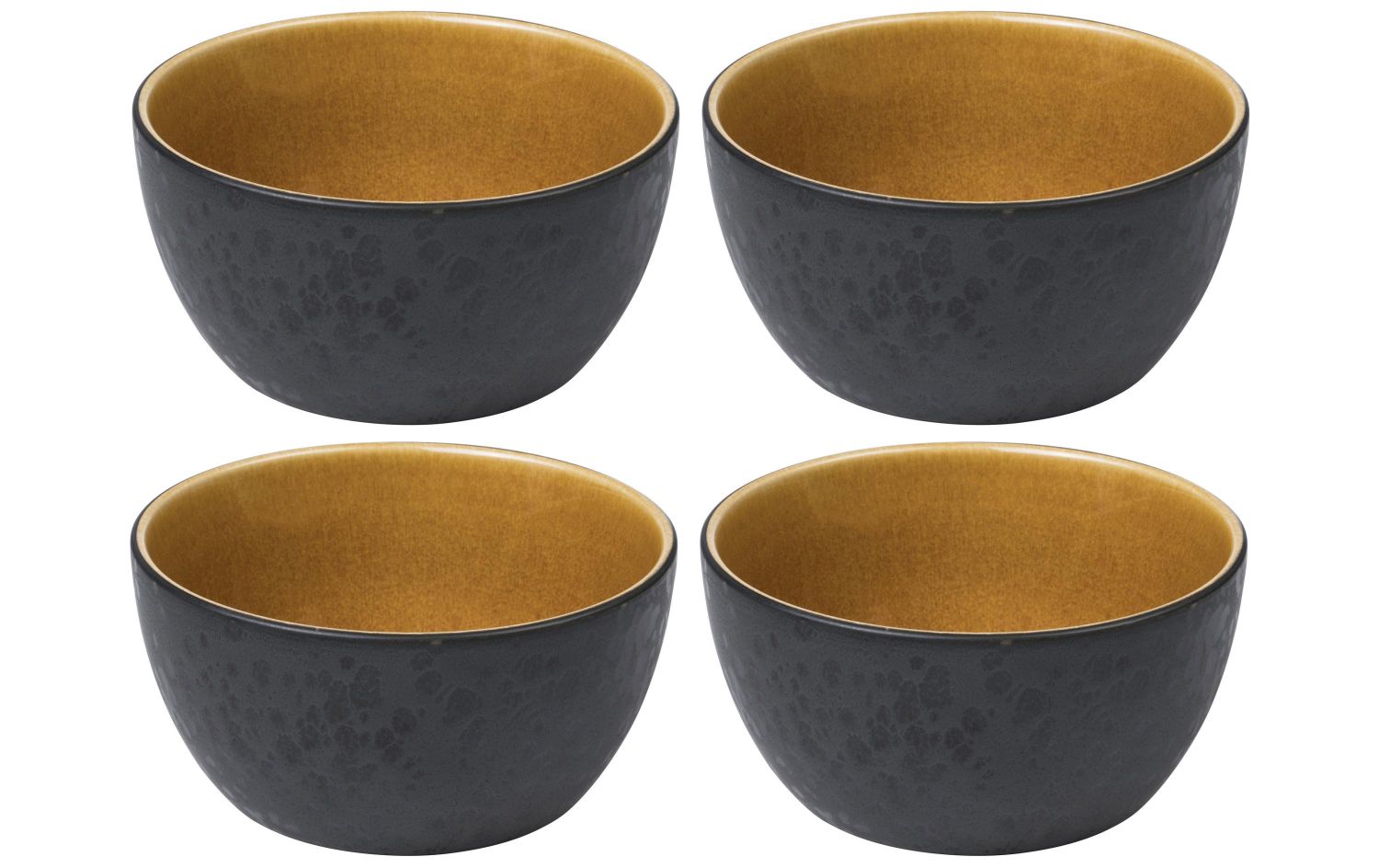 Schale, Schalen-Set, Porzellan, Dunkelblau, Gold Innen