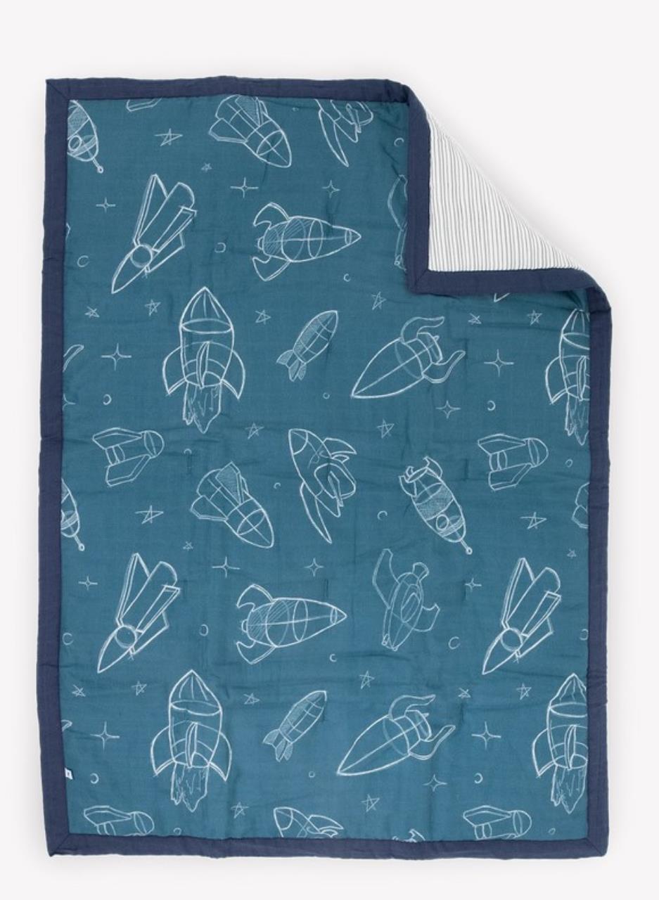 Baumwolll-Muslin Toddler Comforter, Blast Off