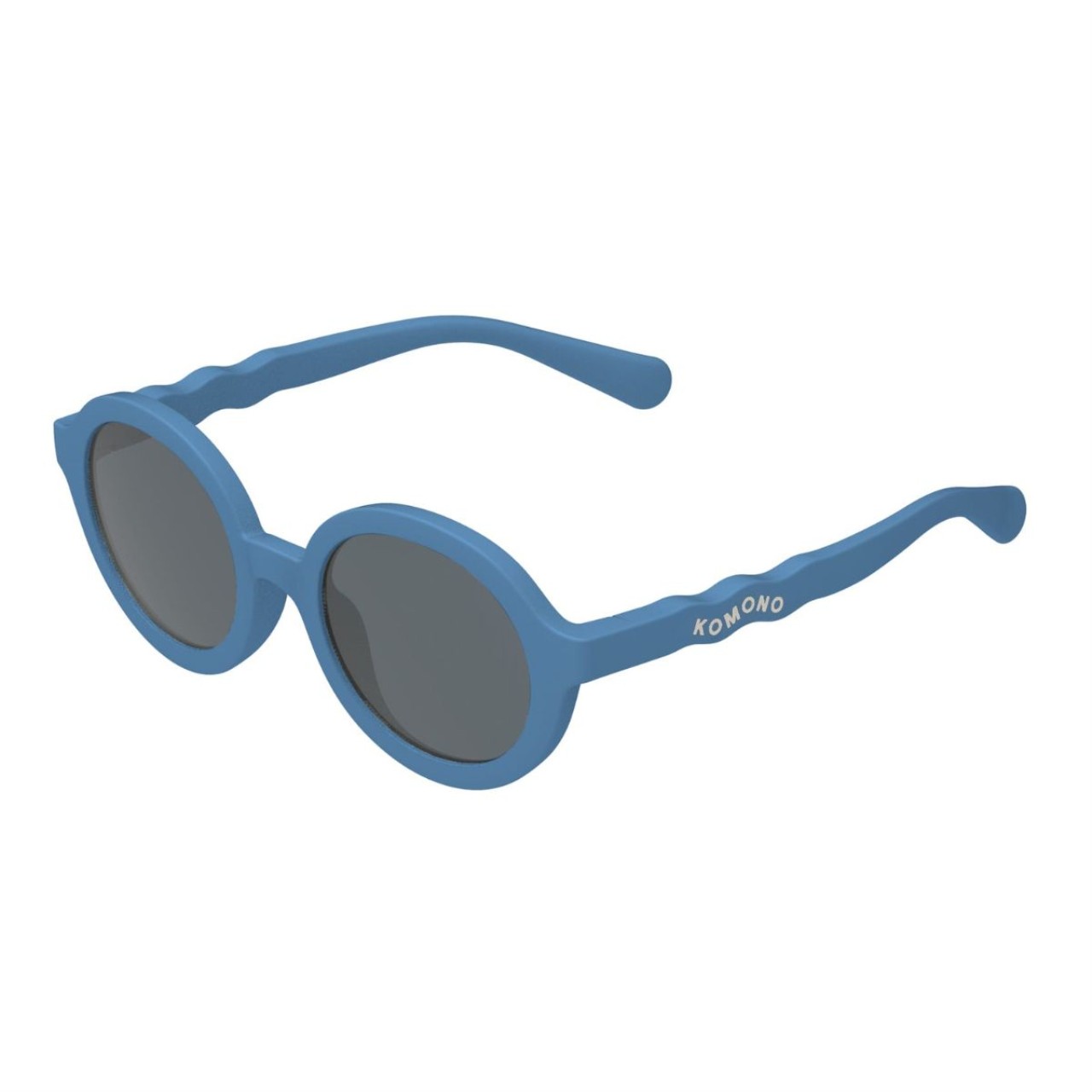 Sonnenbrille, rund, Kunststoff, blaue Brille, graue Gläser