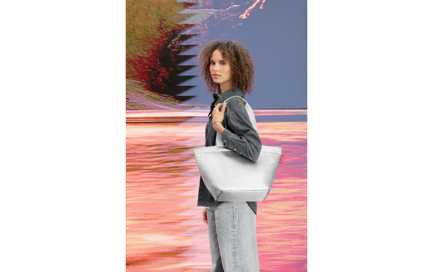 Tasche, Henkeltasche, Große Tasche, Lederoptik, Tragegurt