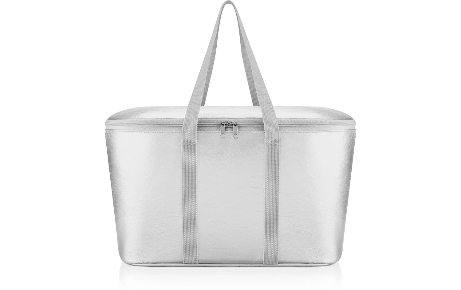 Thermaltasche, Isolierte Tasche, Lunch-Tasche, Grau/Silber, Reißverschluss