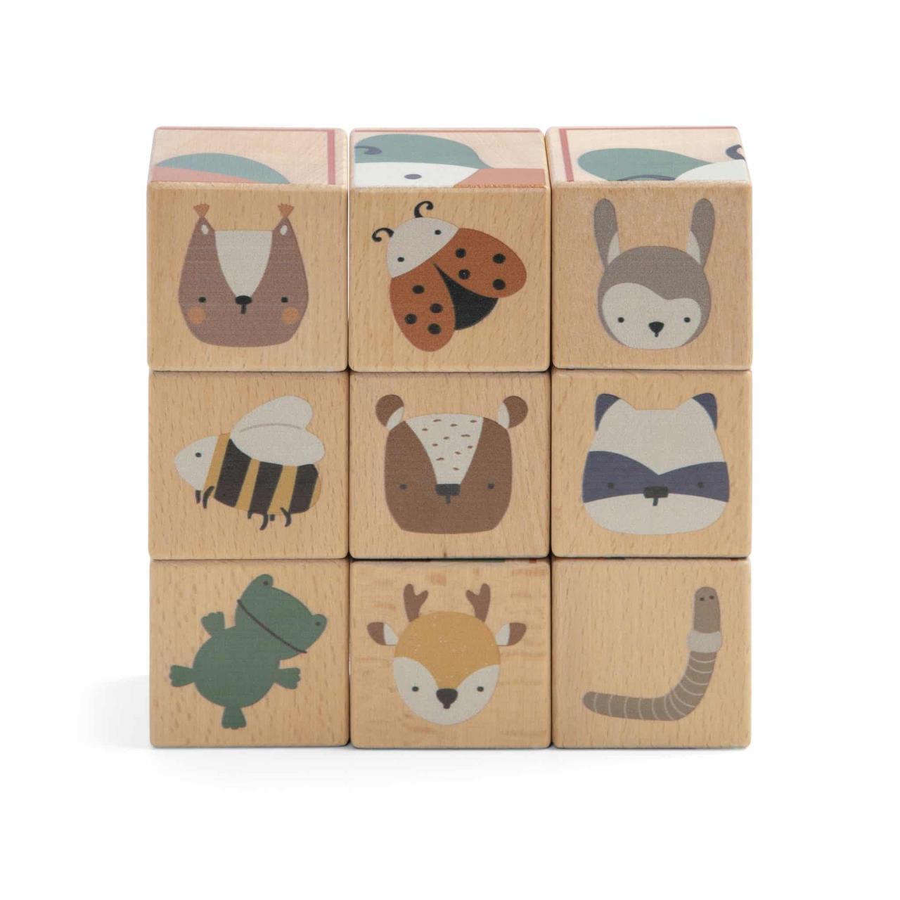 Würfel-Puzzle aus Holz, Woodland