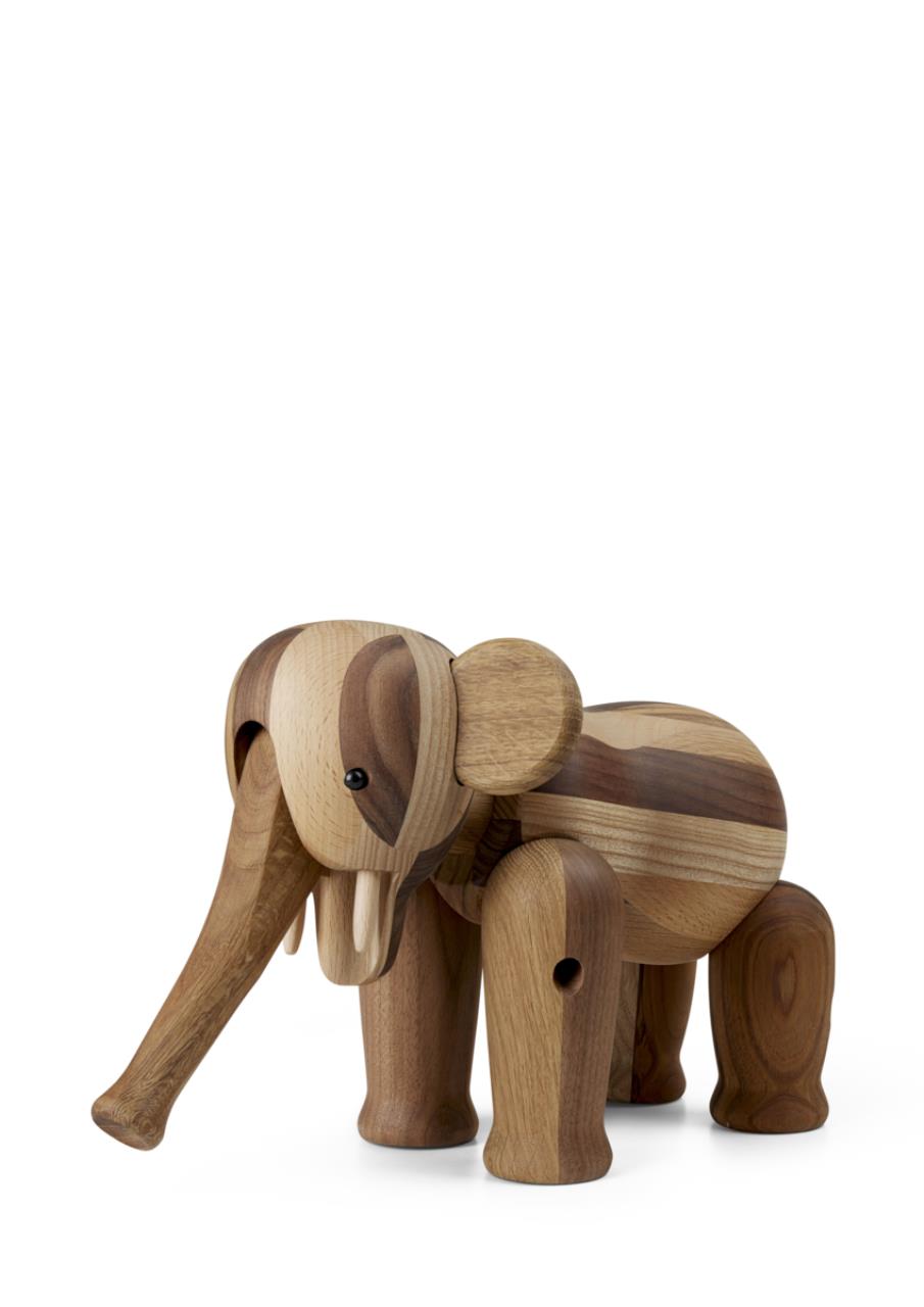 Elefant Reworked Anniversary gross, 21cm, gemischtes Holz
