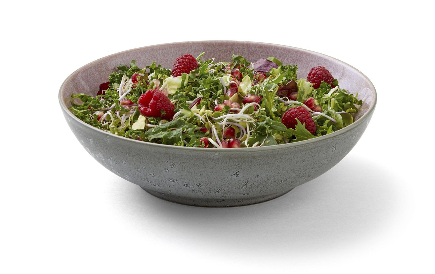 Salatschüssel, Mischsalat, Himbeeren, Sprossen, Sprossen