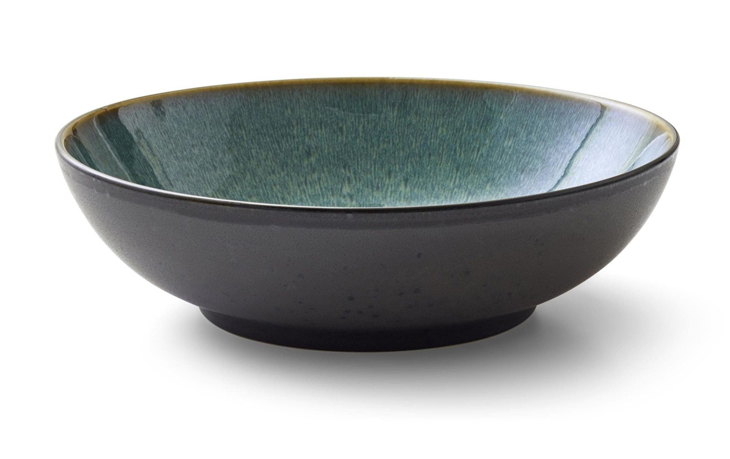 Schale, Keramik, Schwarz, Blaugrüner Innenrand,  bowls