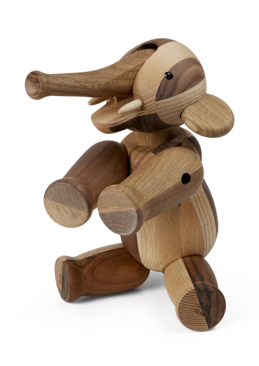 Elefant Reworked Anniversary gross, 21cm, gemischtes Holz
