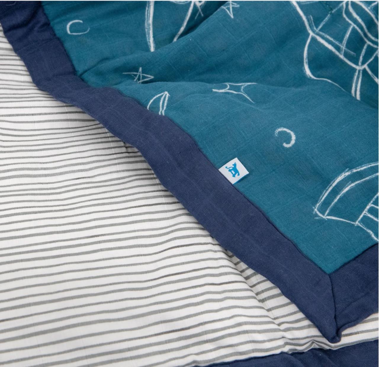 Baumwolll-Muslin Toddler Comforter, Blast Off
