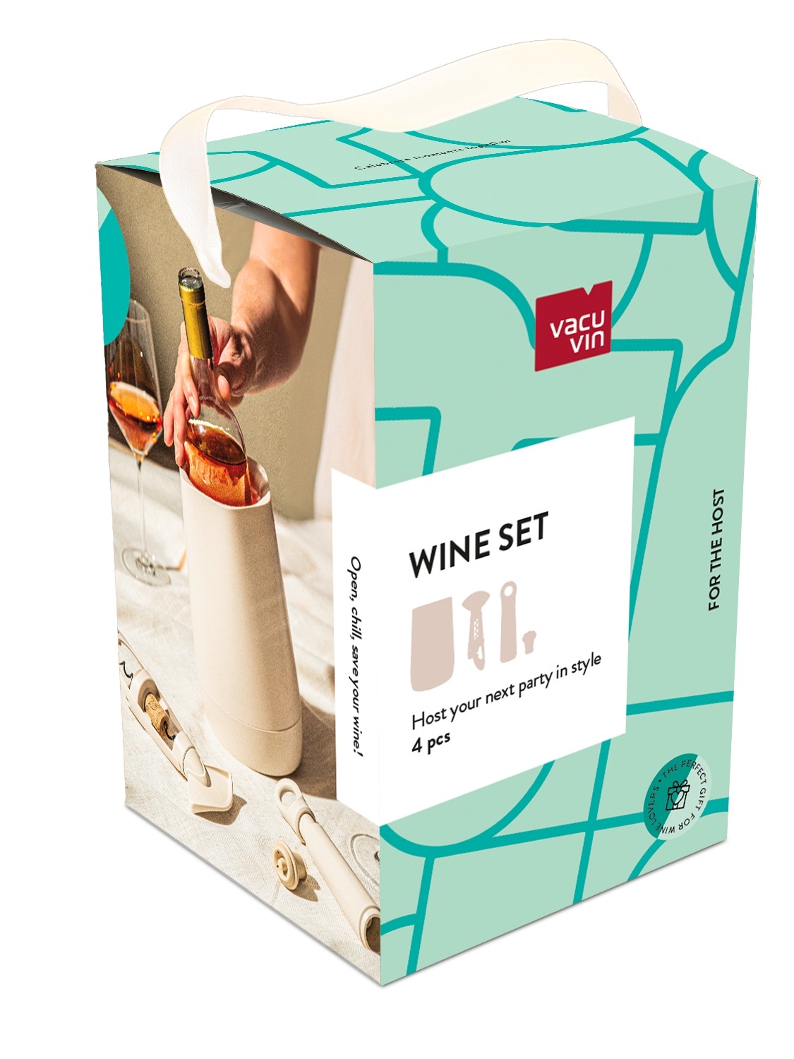 Wein-Set, Weingeschenk, 4-teile, Korkenzieher, Weinflaschenhalter