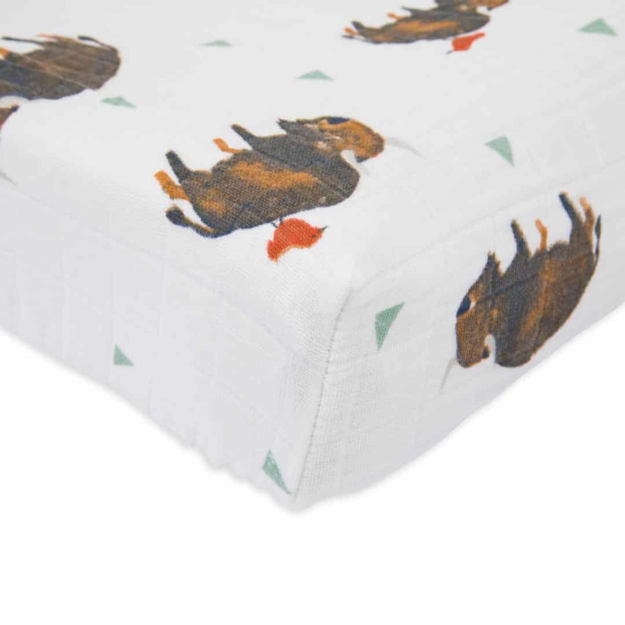 Baumwoll-Muslin Überzug für Wickelunterlage Bison