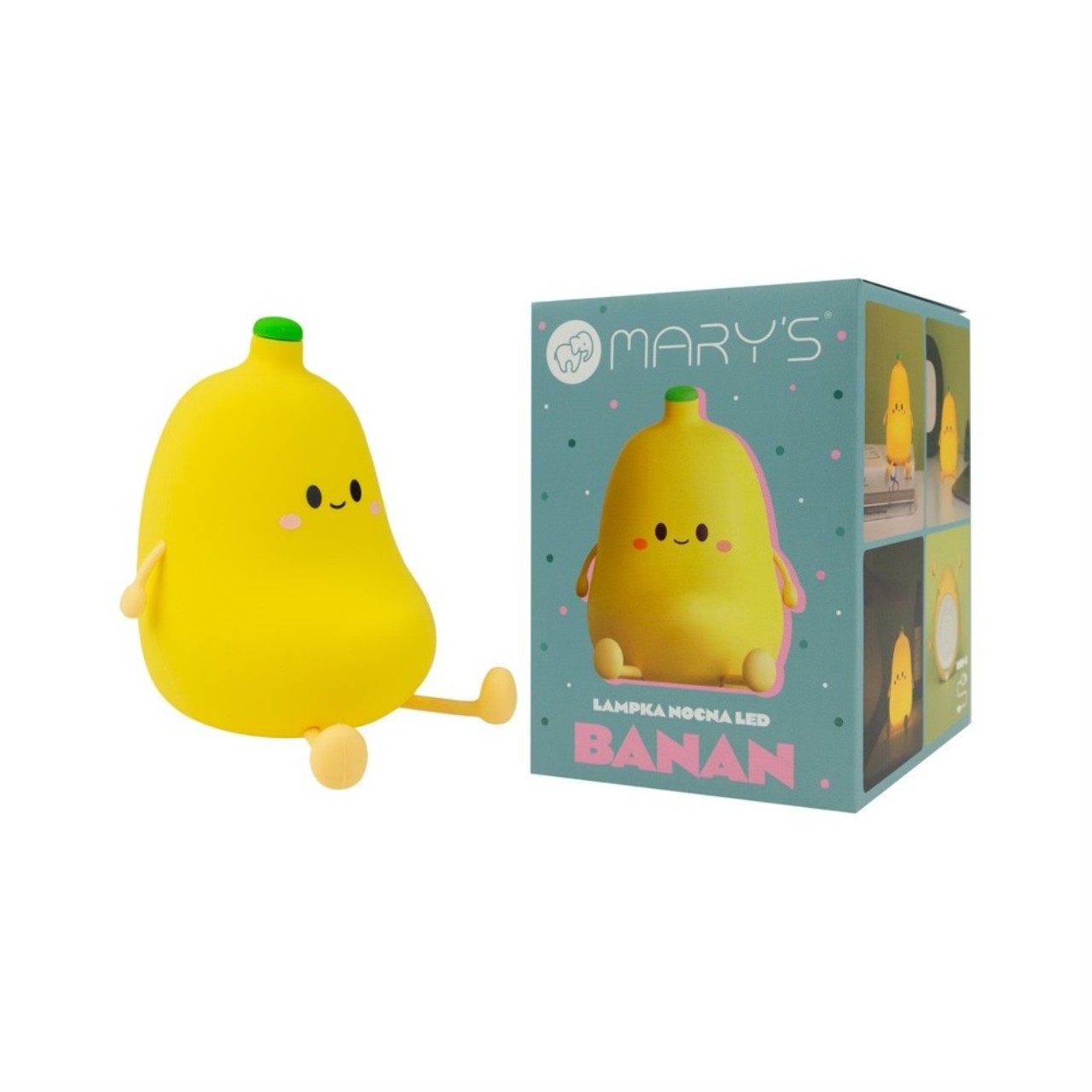 Gelbe Figur, Pear Shape, Lampenknopf, LED, Bananenform