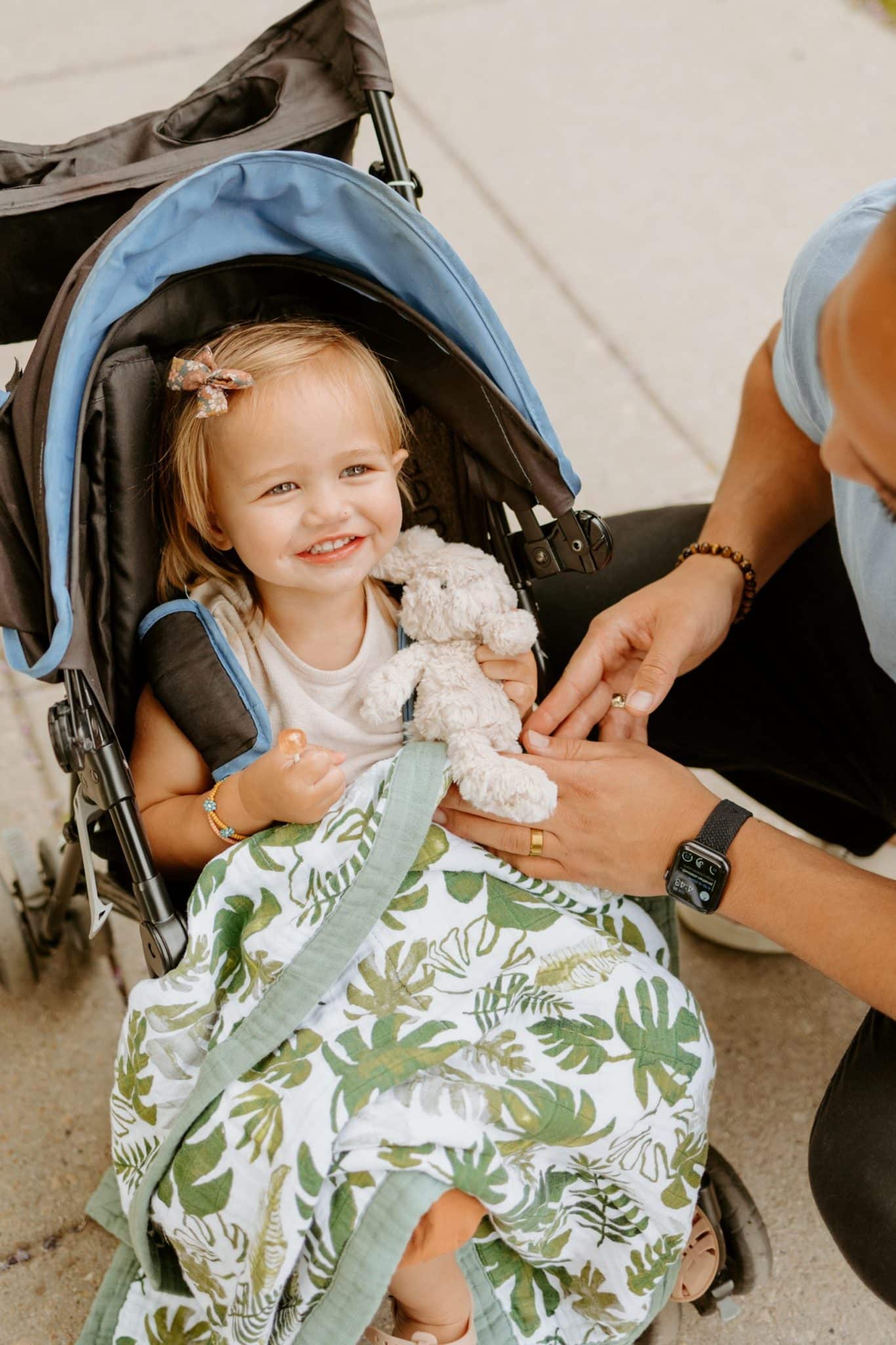 Cotton Muslin Baby Blanket - Tropical Leaf