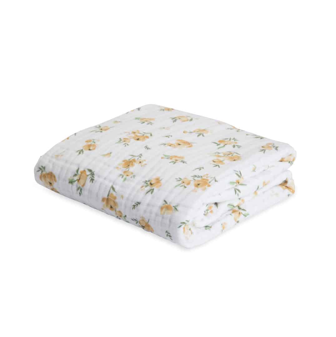 Cotton Muslin Quilt - Yellow Rose