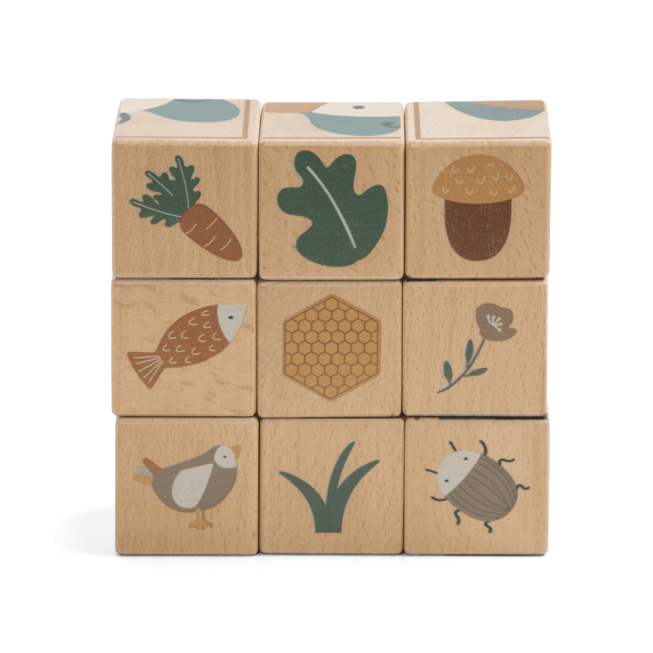 Würfel-Puzzle aus Holz, Woodland