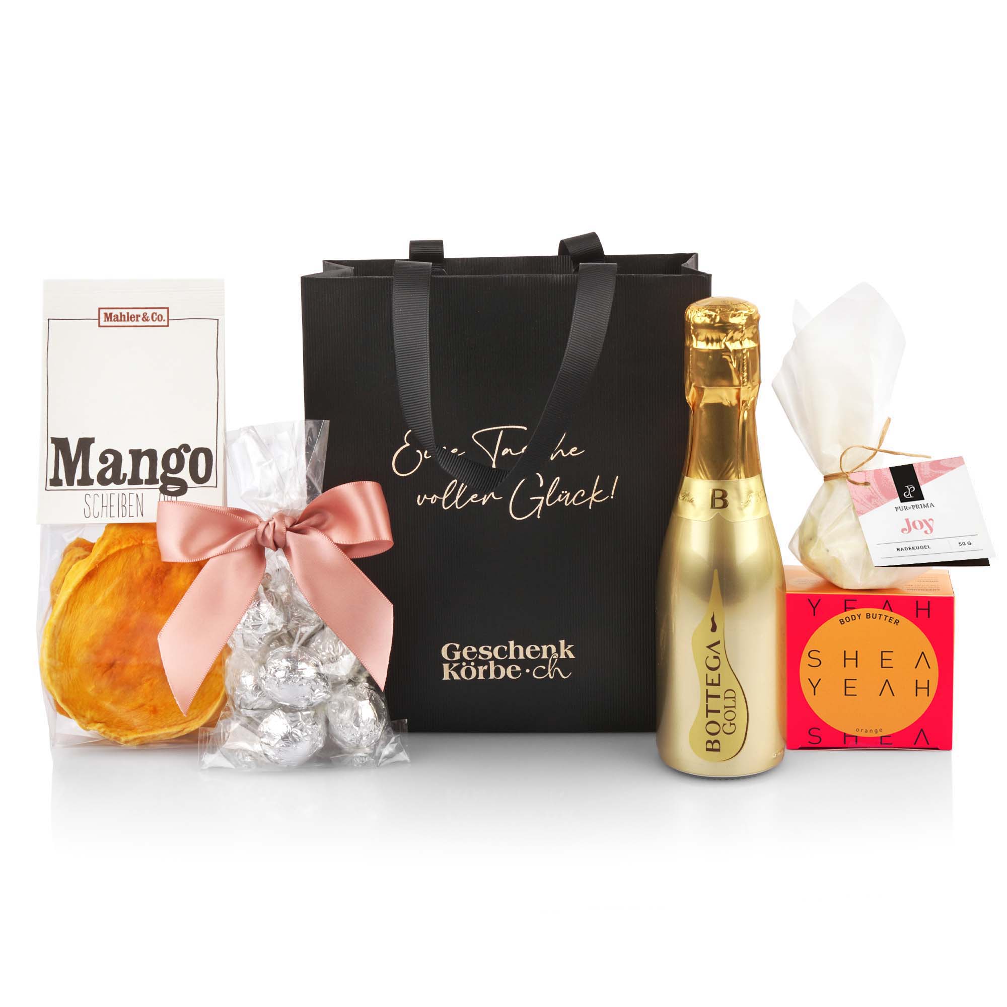 Geschenktasche Wellness "Peace" Flasche, Tasche, Flasche, Tasche