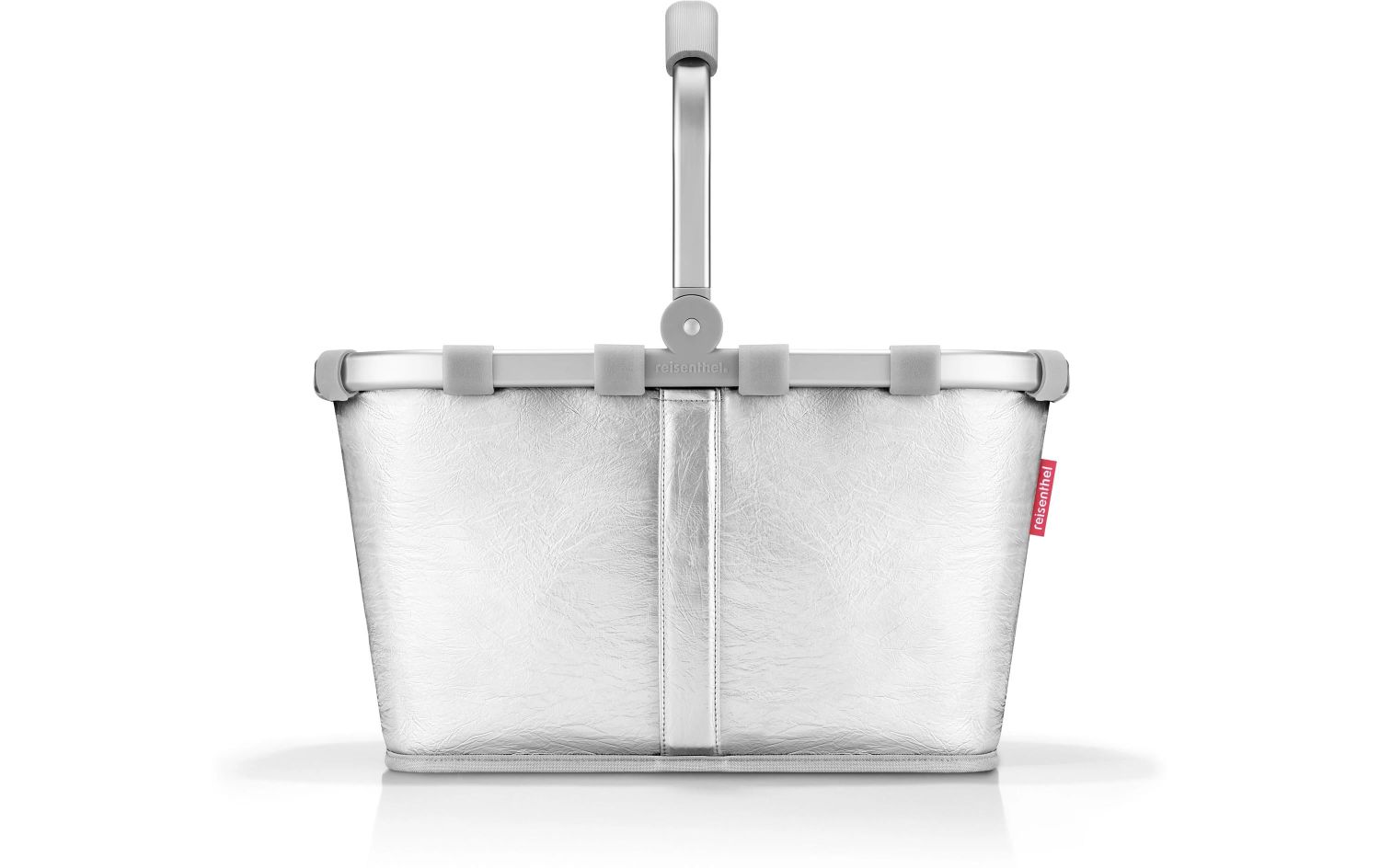 Tasche, Kulturtasche, Silber, Kunstleder, Reißverschluss