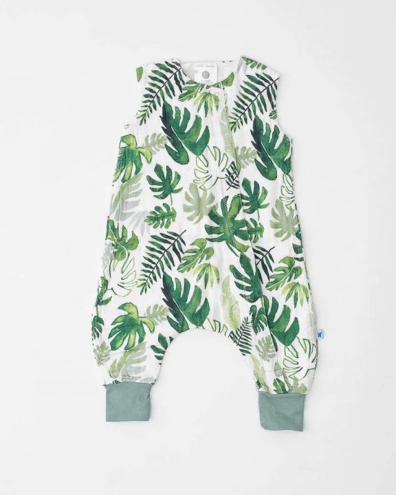 Cotton Muslin Sleep Romper Gr. L - Tropical Leaf