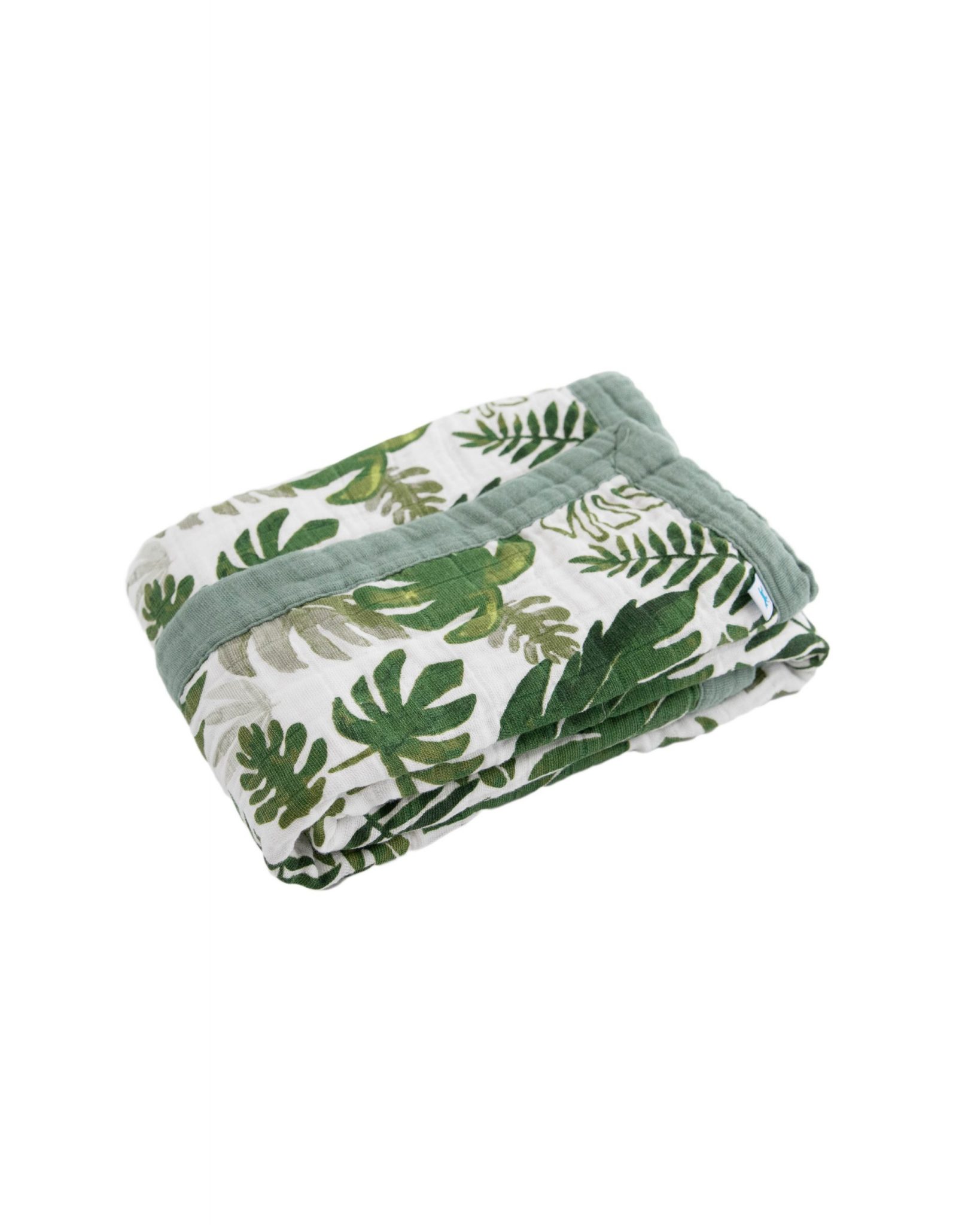 Cotton Muslin Baby Blanket - Tropical Leaf