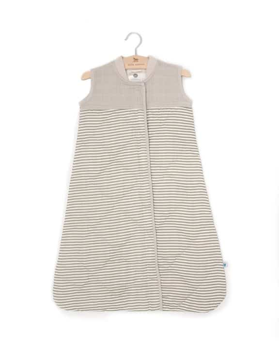 Cotton Muslin Quilted Sleep Bag Gr. M - Grey Stripe Cotton Muslin Quilted Sleep Bag Gr. M - Grey Stripe