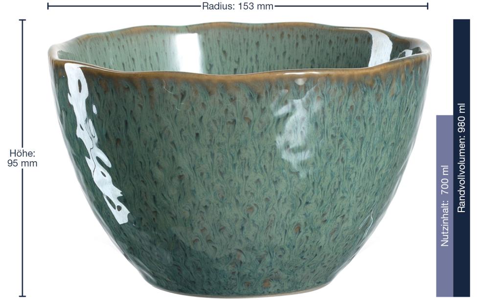 Leonardo Schale Matera 980ml Grün Töpferei, Kunst, Porzellan, Schale, Suppenschüssel