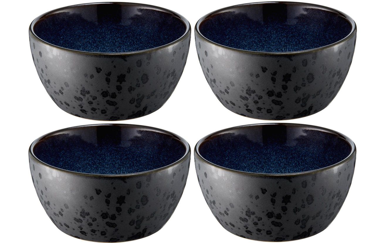 Schale, Schüsselset, Keramik, Dunkelblau, gesprenkelte Oberfläche
