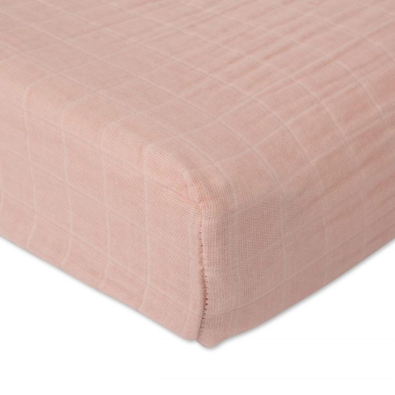 Baumwoll-Muslin Überzug für Wickelunterlage Rose Petal