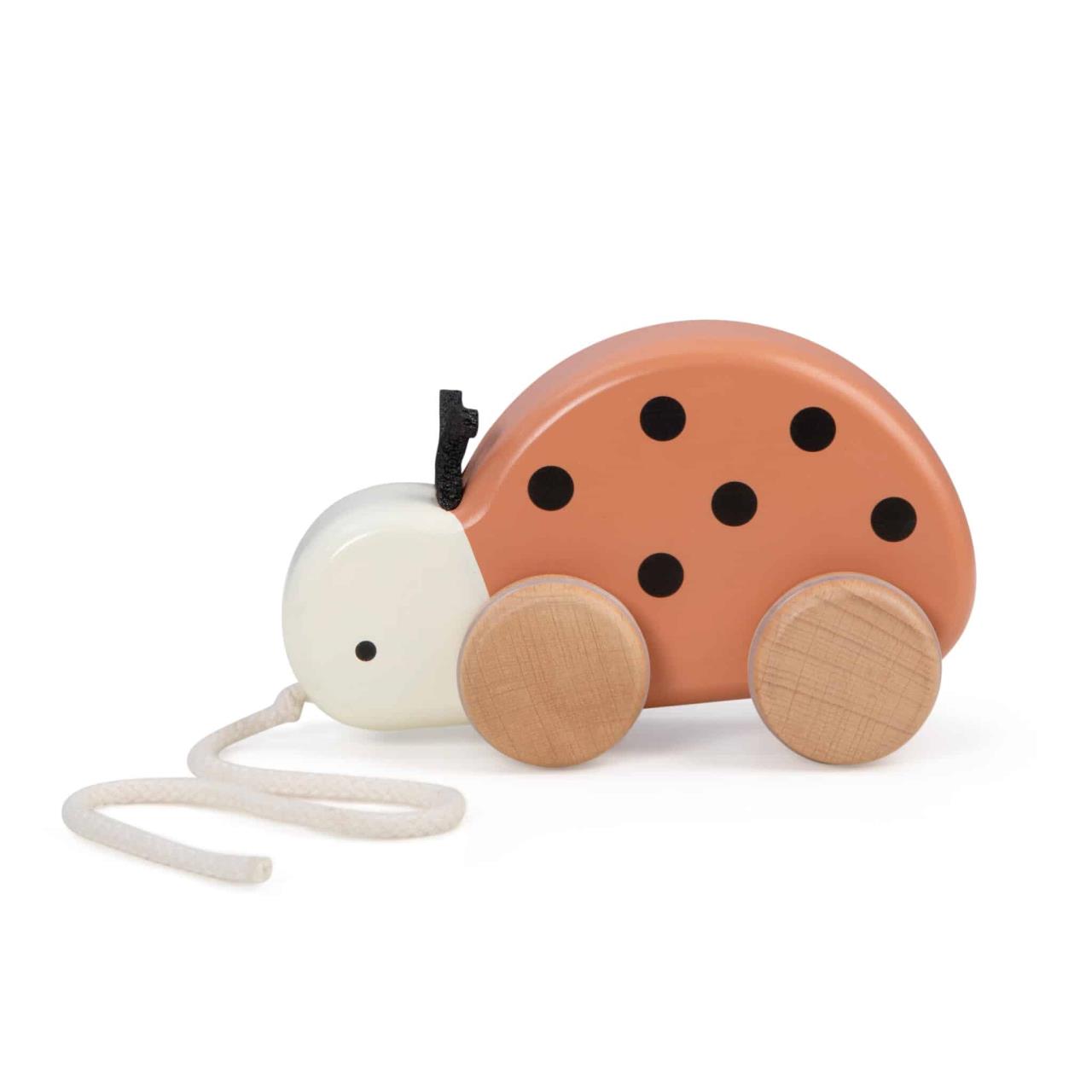Nachziehtier aus Holz, Luca der Marienkäfer Nachziehtier aus Holz, Luca der Marienkäfer