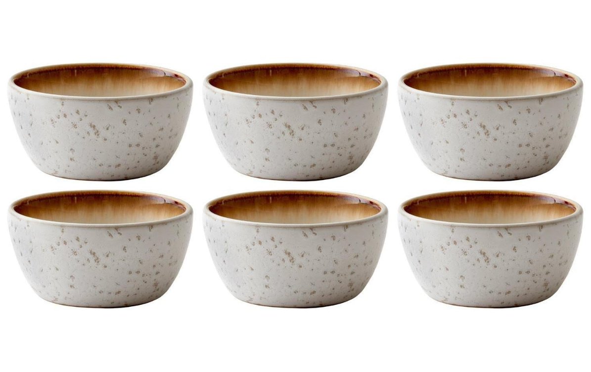 Schüsselset, Speiseschalen, Keramik, gesprenkelte Glasur, 6-tlg
