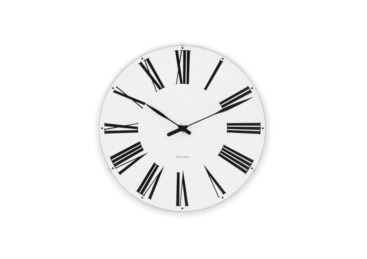 Roman Wanduhr, 29cm, Weiss/Schwarz