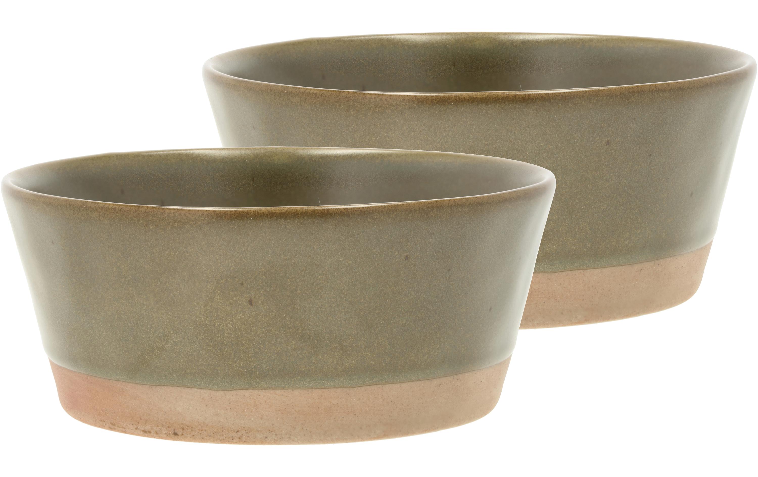 Villa Schale Evig 0.6l Braun 2er Set Töpferei, Schüssel, Suppenschüssel, Porzellan, Tasse