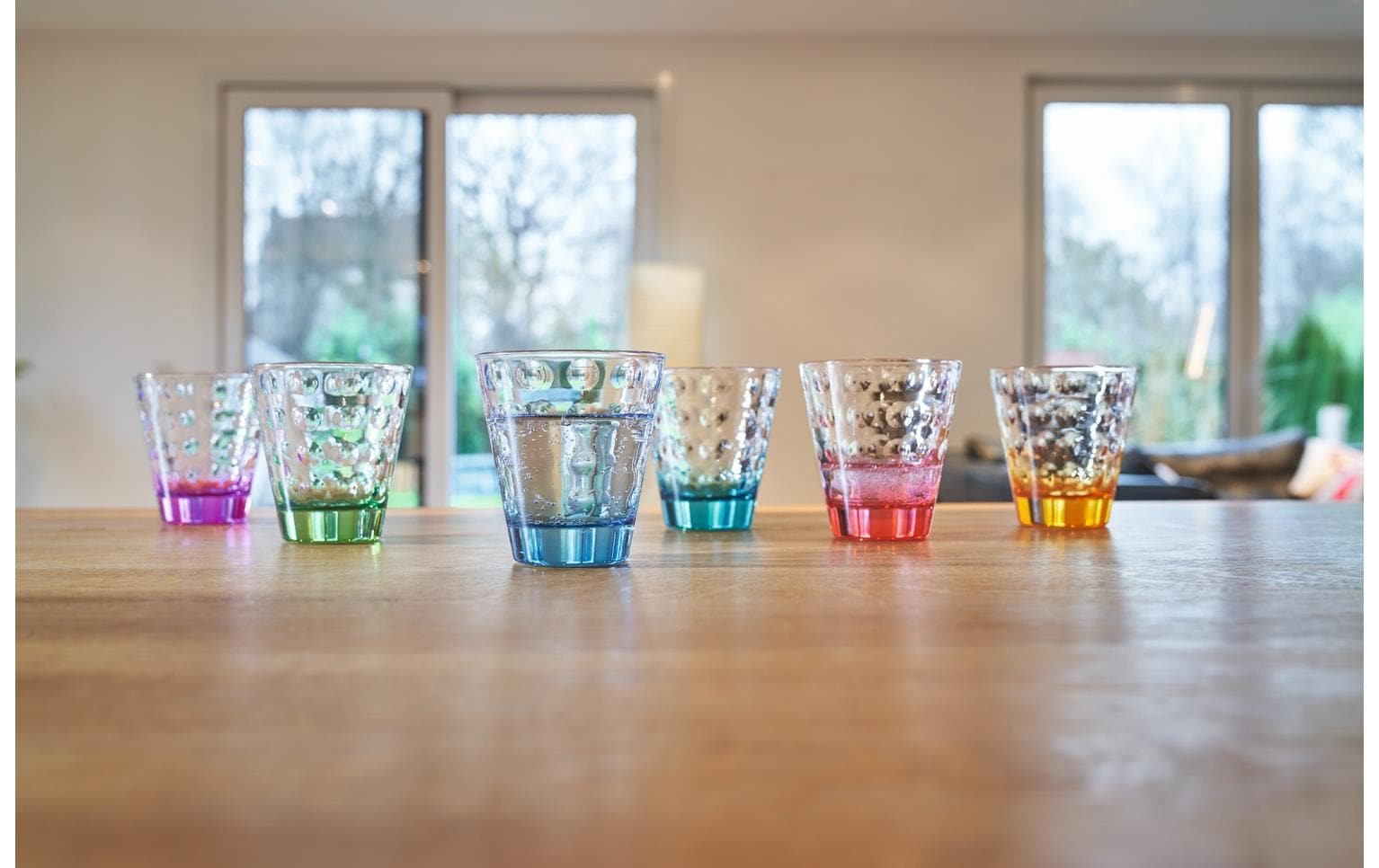 Leonardo Trinkglas Optic, mehrfarbig, 300ml Glas, Glas, Glas, Glas