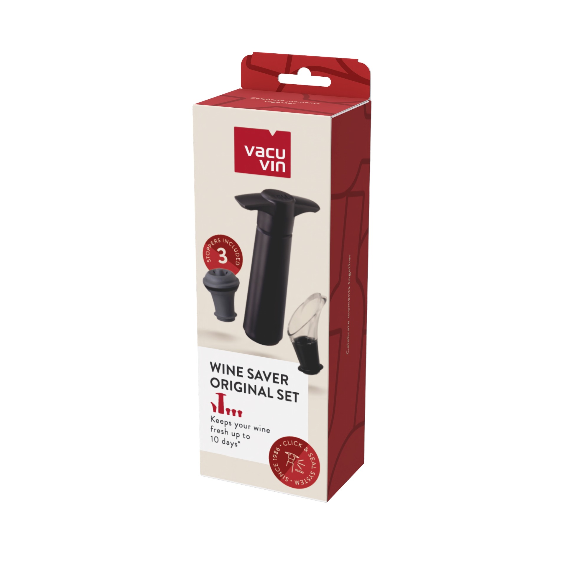 Wine saver, Original set, Stopper included, Wine accessory, Vacuum pump