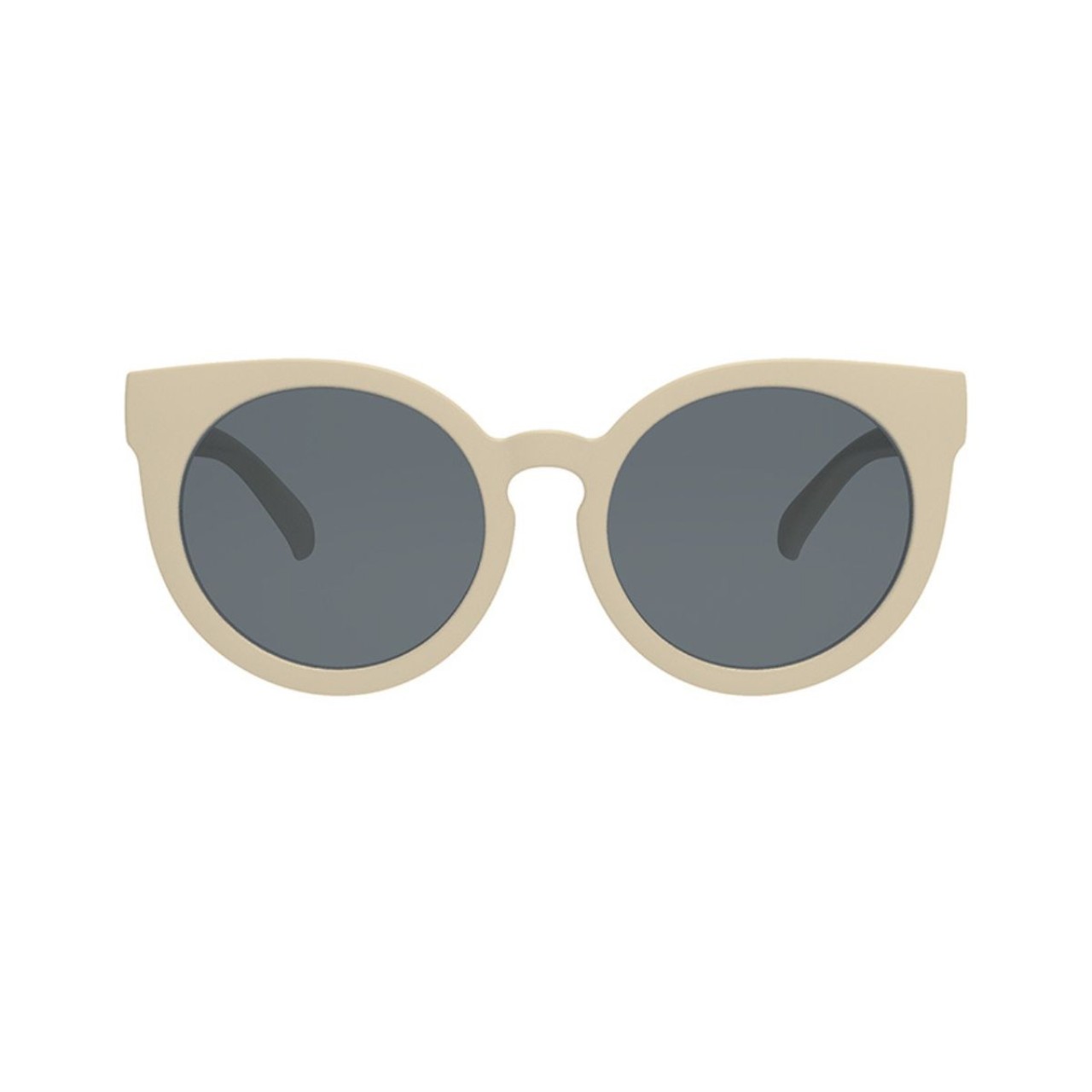 Sonnenbrille, rund, helles Rosé, Kunststoffrahmen, graue Gläser