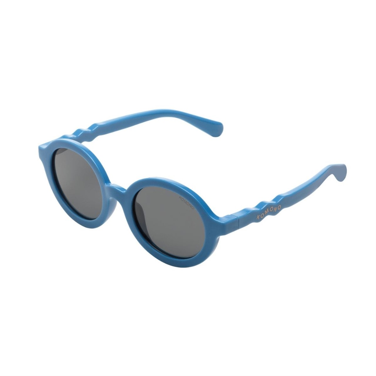 Sonnenbrille, rund, blau, dunkle Gläser, Kindergröße
