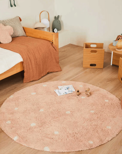 Rug Round Dot Rose
