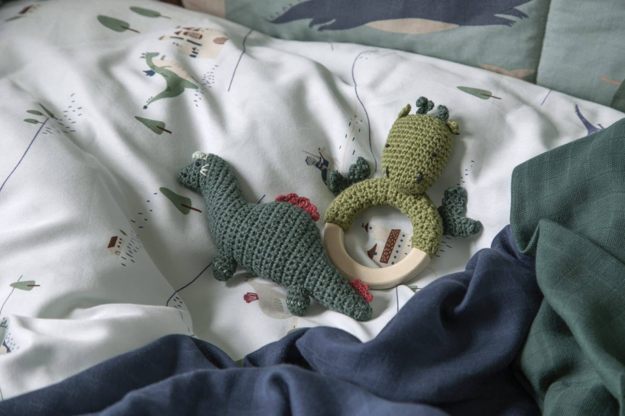 amigurumi, Babyspielzeug, Dinosaurier, Häkeln, Beißring