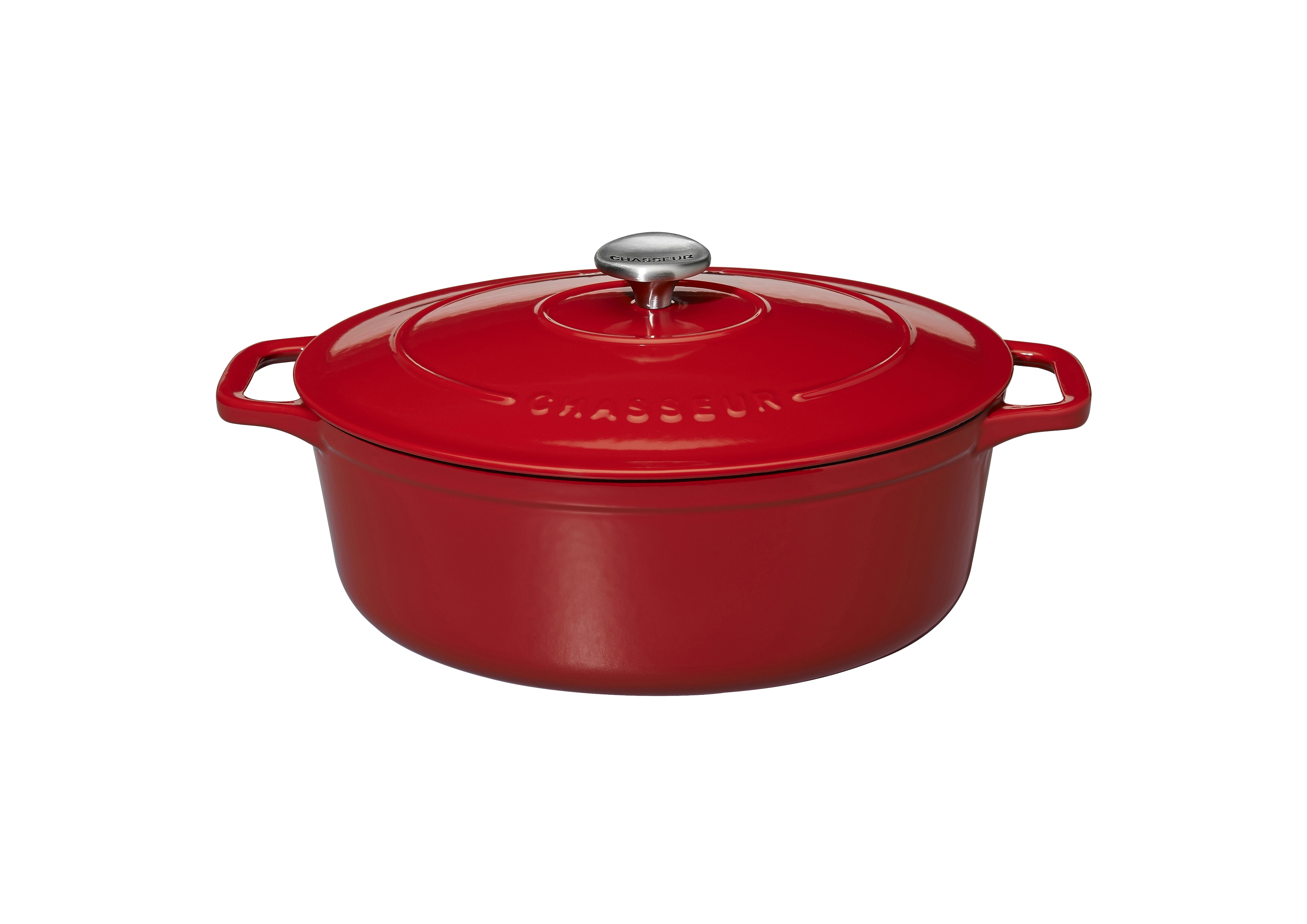 Schmortopf/Bräter oval rot Ø 33cm
