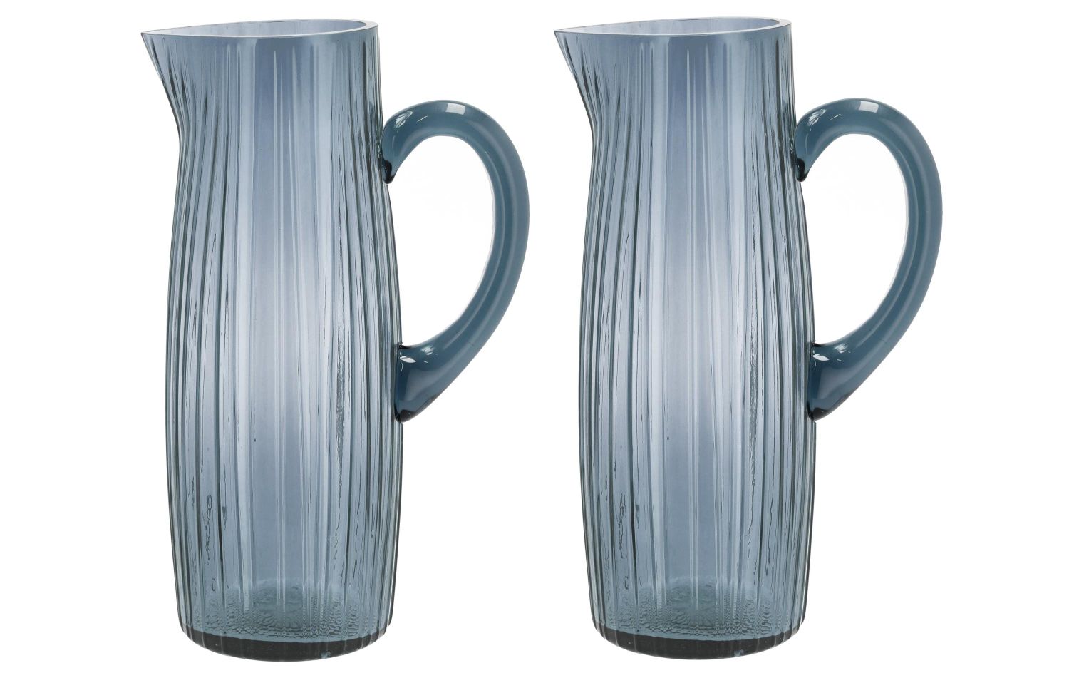 glas, krug, zweier-set, blau, gerippte-oberfläche