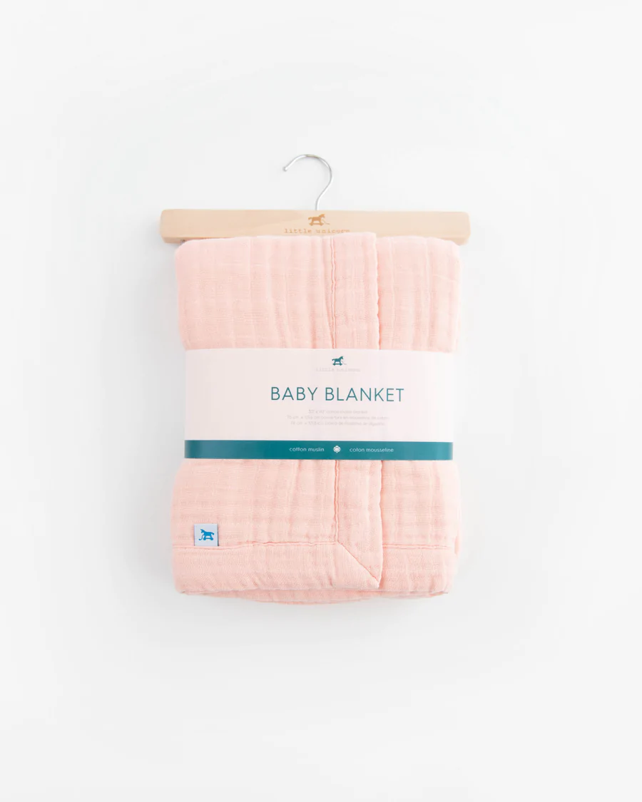 Cotton Muslin Baby Blanket - Rose Petal