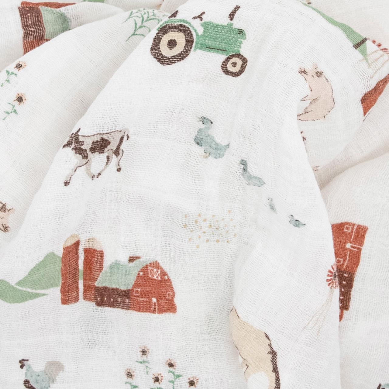 Baumwoll-Muslin Squares, Farmyard Set