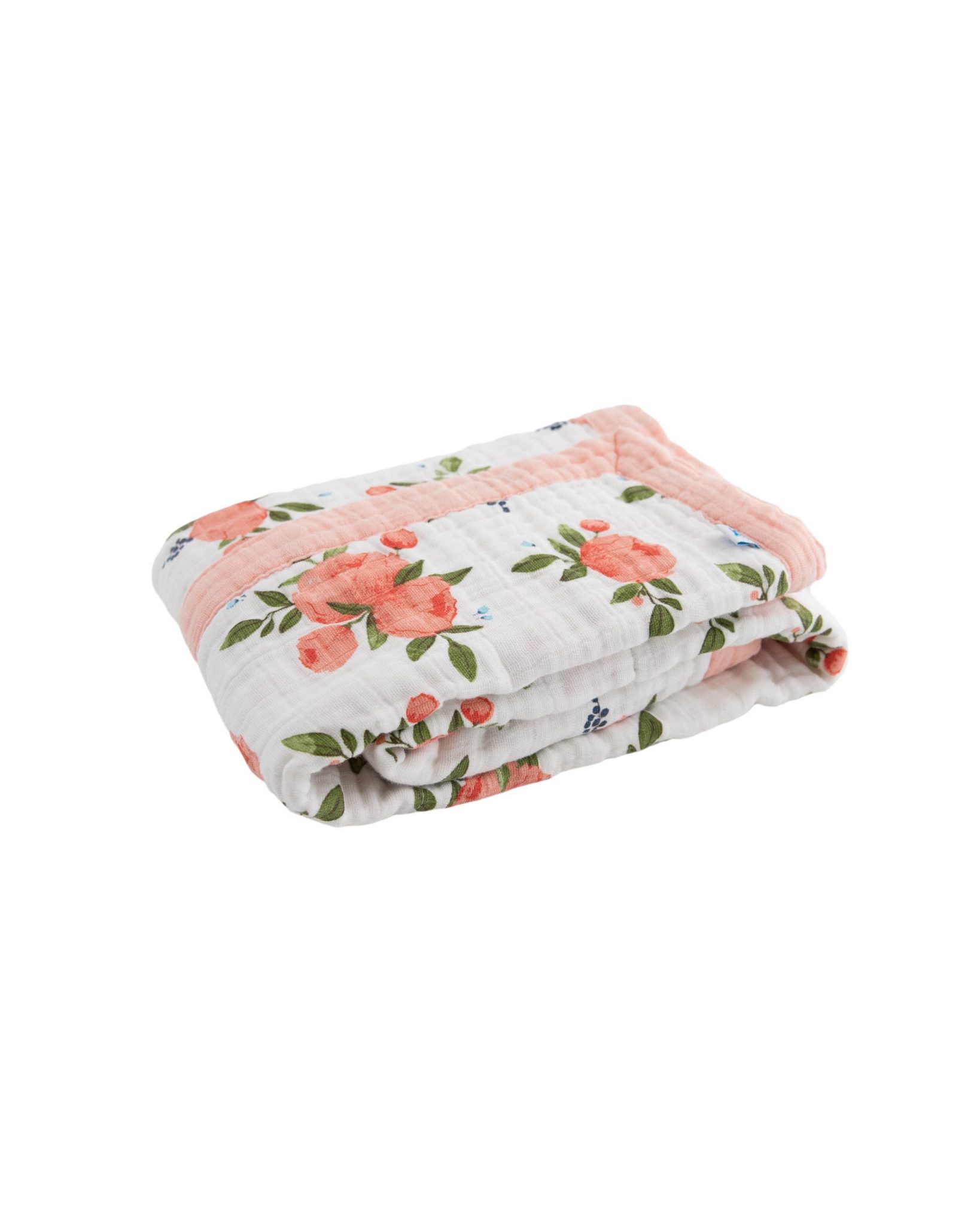 Cotton Muslin Baby Blanket - Watercolor Roses