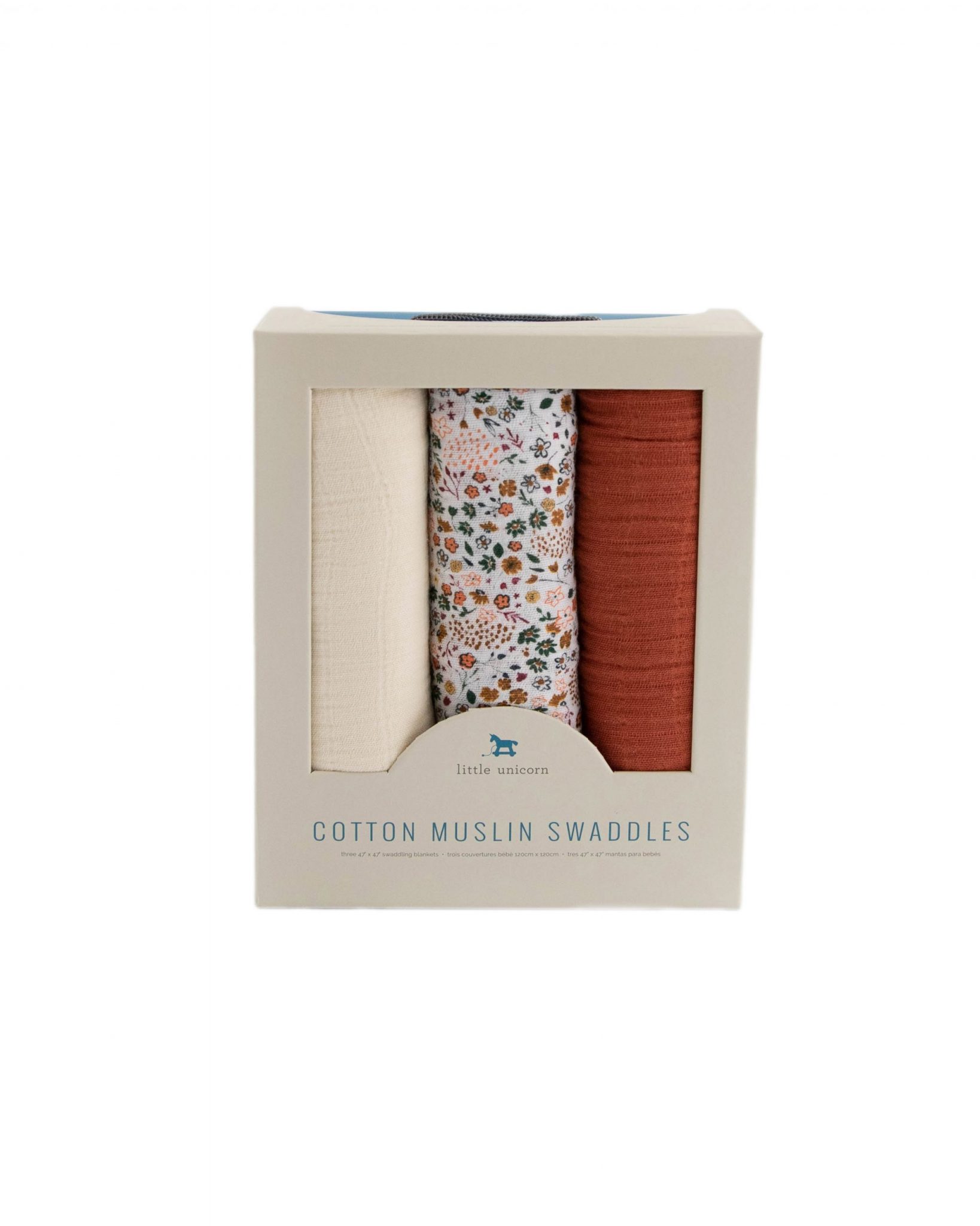 Cotton Muslin Swaddle 3 Pack - Pressed Petals